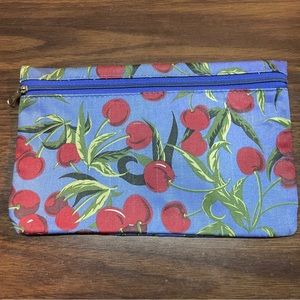 Vintage cherry print makeup bag pouch